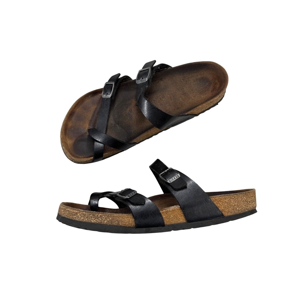 Birkenstock Mayari Black Birko-Flor Toe Loop Sandals Women EU 40 US 9-9.5
